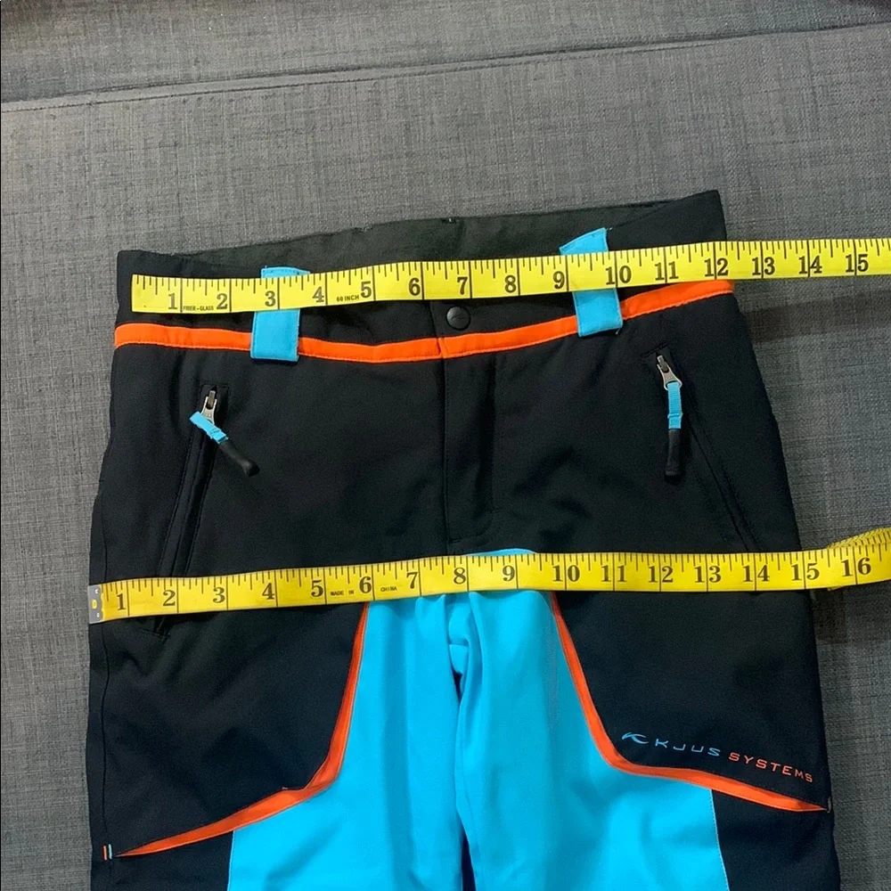 KJUS Waterproof Snowboard Ski Pants Blue Black Orange Kids Boys 6/116 Outdoor - Picture 12 of 13